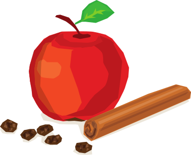 Recette: Pomme aromatique rôtie, fourrée aux raisins secs et à la cannelle